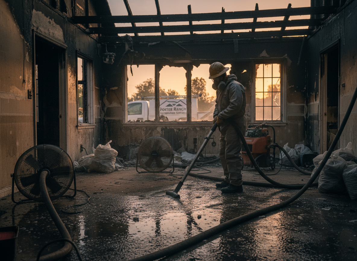 Water Damage Remediation After Fire in Porter Ranch, CA